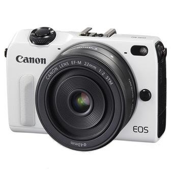 CANON EOS M2 Mirrorless Camera + EF-M 18-55mm + 90EX + SD 16GB + Reader ( White ) (Intl)  