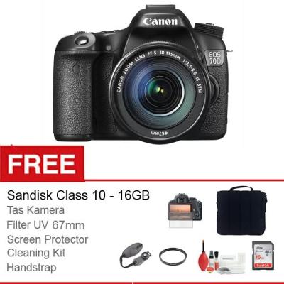 Canon EOS 70D Kit 18-135mm IS STM Hitam Kamera DSLR [20.2 MP/ Wifi]