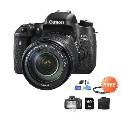 Canon EOS 760D 18-135 IS STM WIFI Kamera DSLR + Cleaning Kit + Filter UV 67mm + Screen Protector + SDHC 8 GB + Tas DSLR