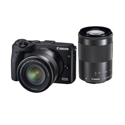 Canon EOS M3 Kit 18-55mm IS STM with 55-200 IS STM Black Kamera Mirrorless