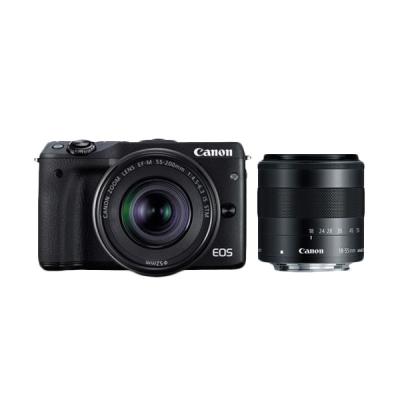 Canon EOS M3 Kit 2 18-55mm f/3.5-5.6 IS STM + 55-200mm f/4.5-6.3 IS STM Kamera Pocket