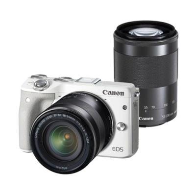 Canon EOS M3 with Lens 18-55mm + 55-200mm White Kamera DSLR
