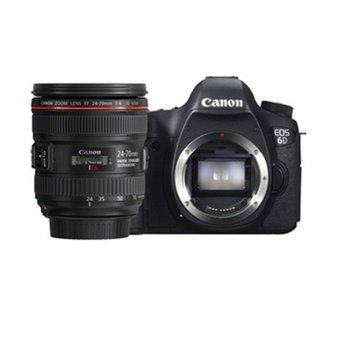 Canon Kamera EOS 6D Kit 24-70mm f/4.0L IS USM - Non WIFI - Hitam  