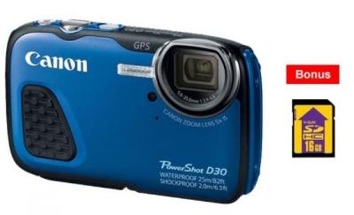 Canon PowerShot D30 - Biru Memori 16Gb