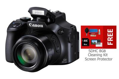 Canon PowerShot SX60 HS Hitam + SDHC 8GB + Cleaning Kit + Screen Protector - Hitam