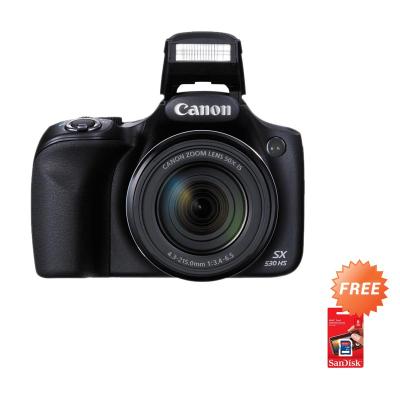 Canon Powershoot SX530 HS Hitam Kamera Mirrorless [16 MP/50x Optical Zoom]+ Sandisk SDHC 8gb