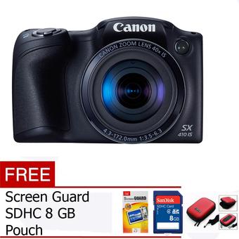 Canon Powershot SX410 IS - 20MP - Hitam + Gratis SDHC 8 GB + Tas + Screen Guard  