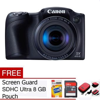 Canon Powershot SX410 IS - 20MP - Hitam + Gratis SDHC ULTRA 8 GB + Tas + Screen Guard  