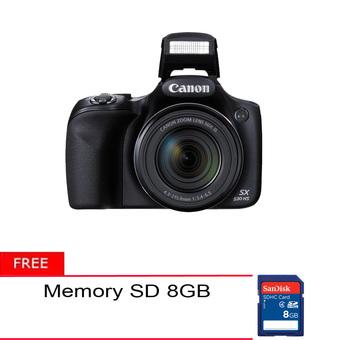 Canon Powershot SX530 - 16MP - Hitam + Gratis Memory 8GB  