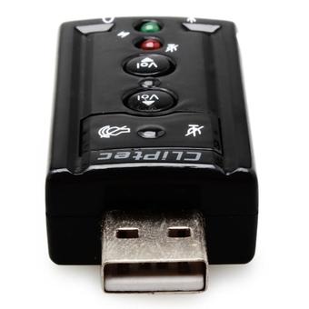CliPtec BMA 230 USB 7.1CH Virtual Sound Card Black  