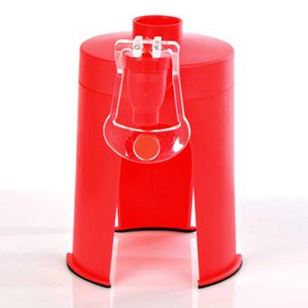 Cola Soda Water Soft Drink Dispenser Stand Desktop Soft Drinking Device with Faucet Red  