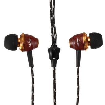 DHS 3.5mm Stereo Wooden Noise isolating Headphone Earphone Headset Earbud For PC MP3 Drak blue (Intl)  