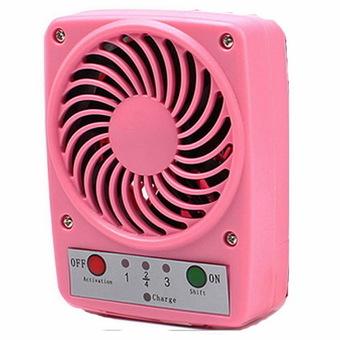 Dbest Portable Rechargeable Fan - Kipas Angin Baterai dan Charger - Pink  