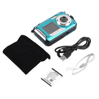 Digital Camera Waterproof 24MP MAX 1080P Double Screen16x Zoom Camcorder (Blue) (Intl)  