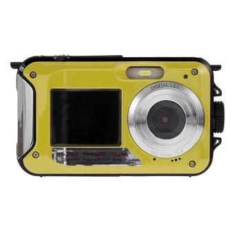 Double Screen HD 24MP Waterproof Digital Camera1080P DV 16X Zoom Yellow (Intl)  