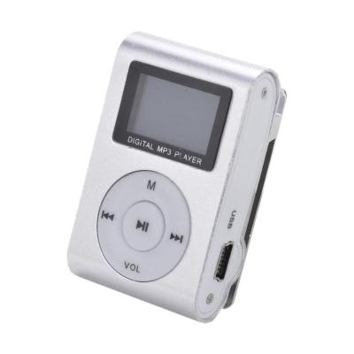 ESA Pod MP3 Player TF card with Small Clip Silver and LCD Screen Silver Portable Player