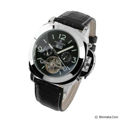 ESS Luxury Men Leather Strap Automatic Mechanical Watch [WM343] - Black/Silver