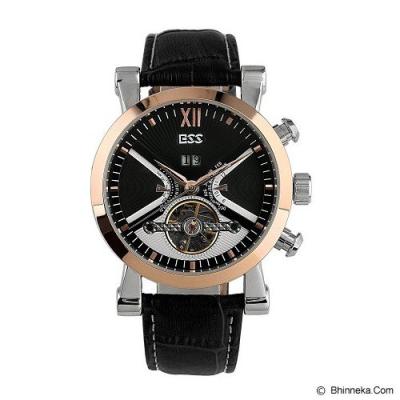 ESS Luxury Men Leather Strap Automatic Mechanical Watch [WM353] - Black/Gold