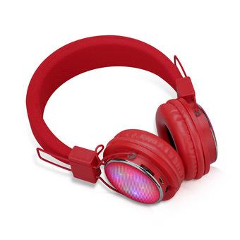 EXCELVAN Wireless Bluetooth Stereo Headphones with Mic/TF Card Slot RED (Intl)  