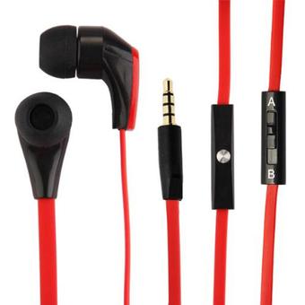Elenxs 3.5mm In-ear Earbud Headphone Earphone Headset for mobile phone with Mic Microphone Red (Intl)  