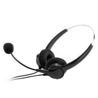 Elenxs 4-Pin Call Center Corded Operator Telephone Headset Headphone with Microphone  