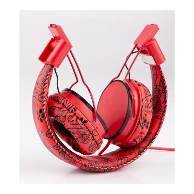 Exclusive Imports Snug Fit Headphones Floral Red EP05B