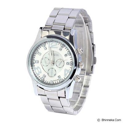 FASHION STREET Exclusive Imports Band Wrist Jam Tangan Pria Silver Strap Stainless Steel [639751] - Silver