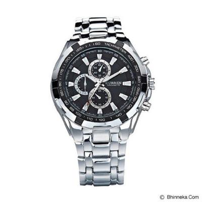 FASHION STREET Exclusive Imports Curren Sport Steel Men's Black Dial Hours Clock Silver Strap Wrist Watch [642484]