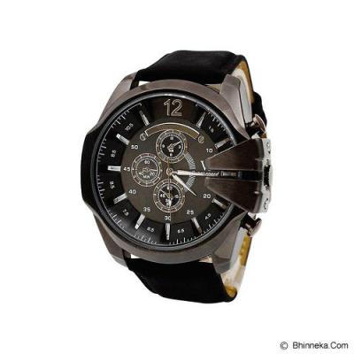 FASHION STREET Exclusive Imports Men's Black Leather Strap Watch [643002]