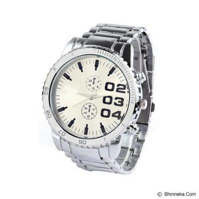 FASHION STREET Exclusive Imports Men's Car Dashboard Silver Alloy Band White Watch [642757]