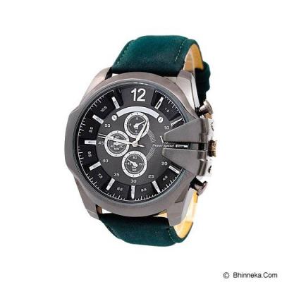 FASHION STREET Exclusive Imports Men's Green Leather Strap Watch [642996]