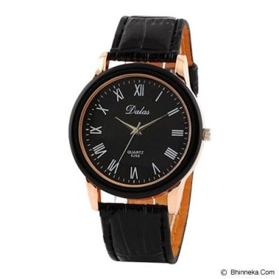 FASHION STREET Exclusive Imports Mens Faux Leather Roman Dial Quartz Wrist Watch [637020] - Black