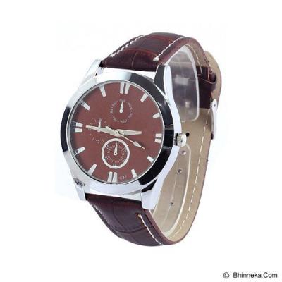FASHION STREET Exclusive Imports Sub-Dials Faux Leather Analog Quartz Wrist Watch [642732] - Coffee
