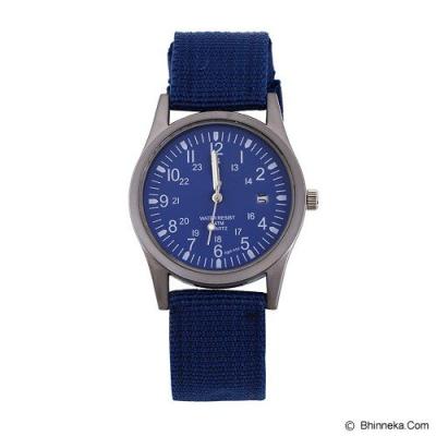 FASHION STREET Exclusive Imports Unisex Calendar Army Blue Knitted Fabric Strap Watch [642753]