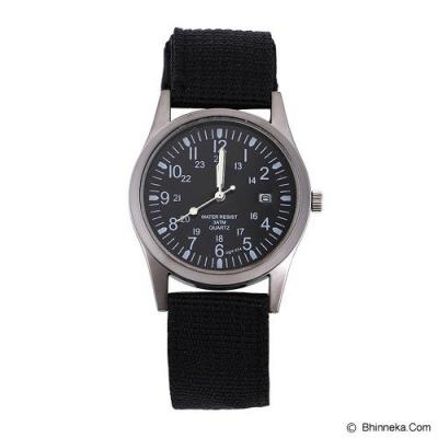 FASHION STREET Exclusive Imports Unisex Calendar Army Black Knitted Fabric Strap Watch [642752]