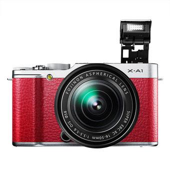 Fuji X-A1 16.3 MP Mirrorless Digital Camera with 16-50mm Lens Red  