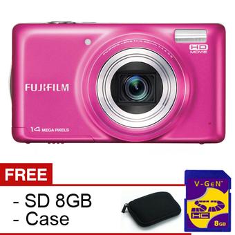 Fujifilm Finefix JZ100 - 14 MP - 8x zoom - Pink + Gratis 8Gb + Case  