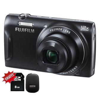 Fujifilm Finepix T550 - 12x OpticalZoom - Hitam + SDHC 8GB + Case  