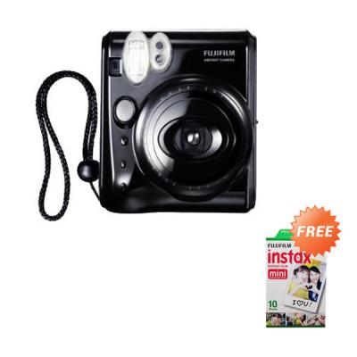 Fujifilm Instax Mini 50s Piano Black Kamera Instax + Refille Isi 10 Paper