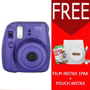 Fujifilm Instax Mini 8 8S Grape Free Pouch + 1Pack Film Polos UNGU