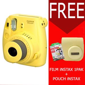 Fujifilm Instax Mini 8 8S YELLOW Free Pouch + 1Pack Film Polos KUNING