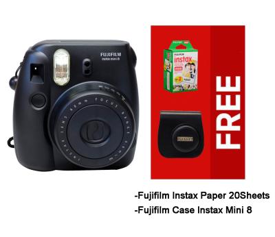 Fujifilm Instax Mini 8 Black Kamera Instax (Instax + Paper20 + Case)