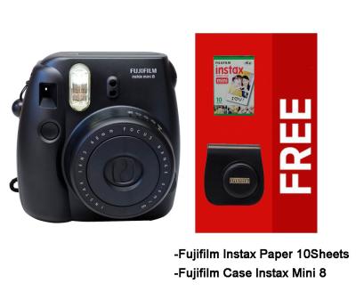 Fujifilm Instax Mini 8 Black Kamera Instax (Instax + Paper10 + Case)