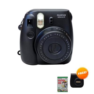 Fujifilm Instax Mini 8 Kamera Instax - Black + Free Paper10 + Case