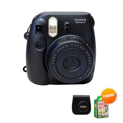 Fujifilm Instax Mini 8 Kamera Instax - Black + Free Paper20 + Case
