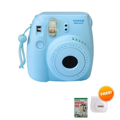 Fujifilm Instax Mini 8 Kamera Instax - Blue + Free Paper10 + Case