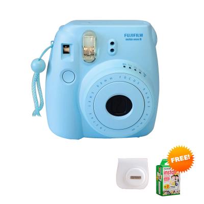 Fujifilm Instax Mini 8 Kamera Instax - Blue + Free Paper20 + Case