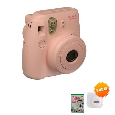 Fujifilm Instax Mini 8 Kamera Instax - Pink + Free Paper10 + Case