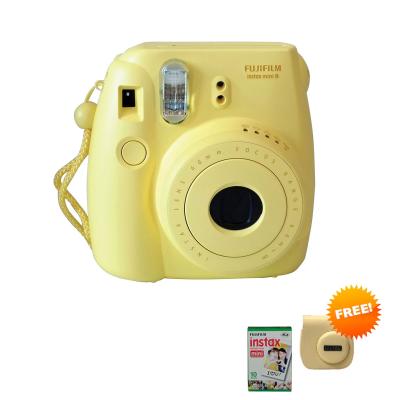 Fujifilm Instax Mini 8 Kamera Instax - Yellow + Free Paper10 + Case