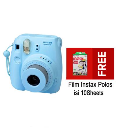 Fujifilm Instax Mini 8S - Biru + Free 1Pack Film instax mini isi 10 Mini 8s